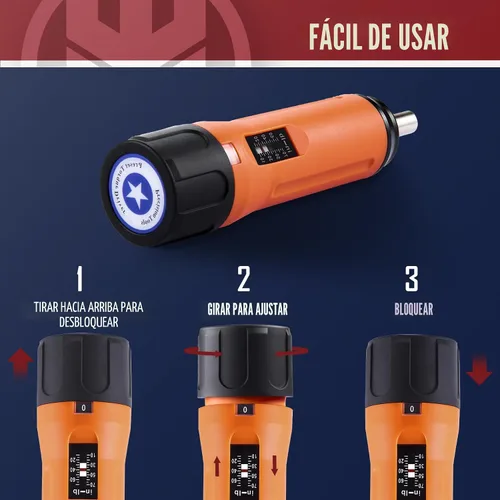 Miniatura 3 de KNINE OUTDOORS Juego de Llaves de Torsión/Destornillador Dinamométrico de 10-70 Libras-Pulgada para Mantenimiento con Mango de Barra en T, 40 Puntas