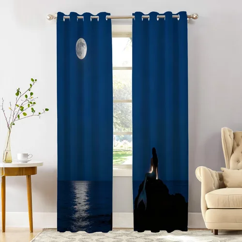 Miniatura 11 de Shrahala Cortinas de hojas de arce otoñales para ventanas de cocina, hojas rojas ardientes, fondo marrón, paneles de cortina de ventana de poliéster