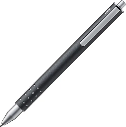 Lamy swift antracita - modesto bolígrafo de punta rodante con una experiencia de escritura suave - robusta carcasa metálica y recarga de bolígrafo