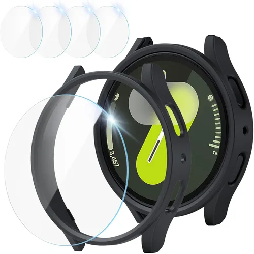 Miniatura 17 de [2+4] Paquete para Samsung Galaxy Watch FE/Galaxy Watch 5/Galaxy Watch 4 de 1.575 pulgadas, carcasa protectora de policarbonato duro + película