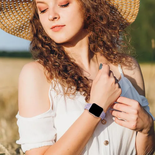 Miniatura 6 de Paquete de 3 correas de silicona grabadas florales compatibles con Apple Watch Band de 1.496 pulgadas, 1.575 pulgadas, 1.614 pulgadas, 1.654