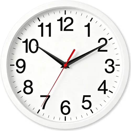 Miniatura 11 de Rohioue Reloj de Pared Atómico, Relojes de Pared Modernos de 10 Pulgadas Operados con Batería, Reloj Analógico para Sala de Estar, Oficina, Hogar