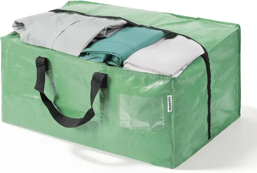 Miniatura 10 de WORKPRO 1 paquete de bolsas de mudanza extra grandes con cremalleras y asas de transporte, correas de mochila, bolsa de almacenamiento resistente