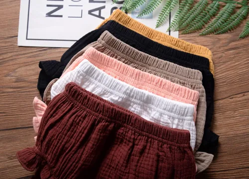 Miniatura 7 de Conjunto de 3 piezas de pantalones cortos para recién nacidos, para bebés, niñas y niños, mezcla de lino y algodón, lindos pantalones cortos