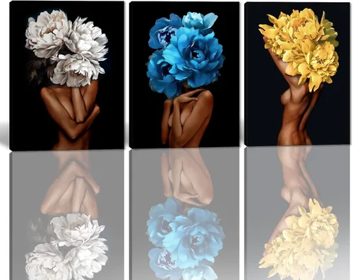 Miniatura 65 de MAMAGO Lienzo decorativo para pared, pintura de belleza dorada y negra, fotos de mujeres africanas, hermosos pósteres de mujer negra, impresiones