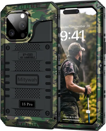 Miniatura 49 de Mitywah Funda impermeable para iPhone 7/iPhone 8 / iPhone SE 2020, funda de metal resistente de grado militar, protección de cuerpo completo