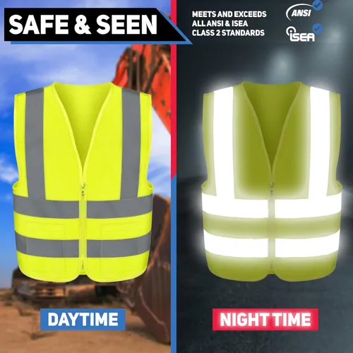 Miniatura 3 de Neiko High Visibility Safety Vest ANSI Class 2, 2 Pockets