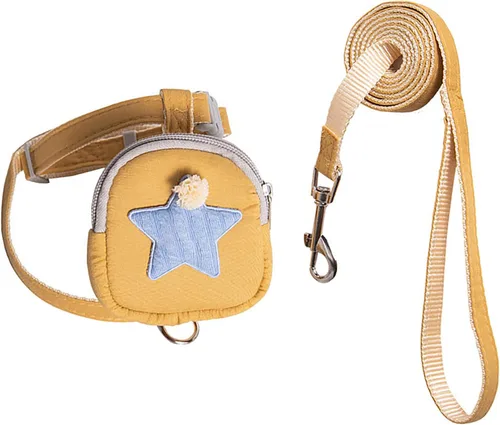 Miniatura 9 de Zerodis Juego de correa de arnés para mascotas, bonita mochila y chaleco para perros y gatos, distribución uniforme de la presión, diseño a presión