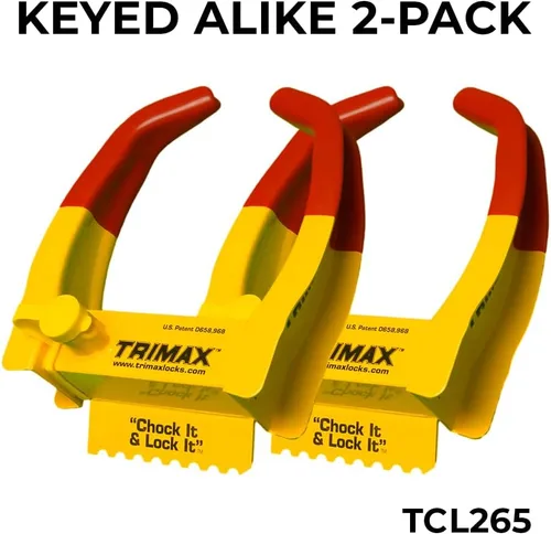 Miniatura 2 de Trimax TCL265 - Cerradura de rueda pequeña con llave de lujo similar (paquete de 2)