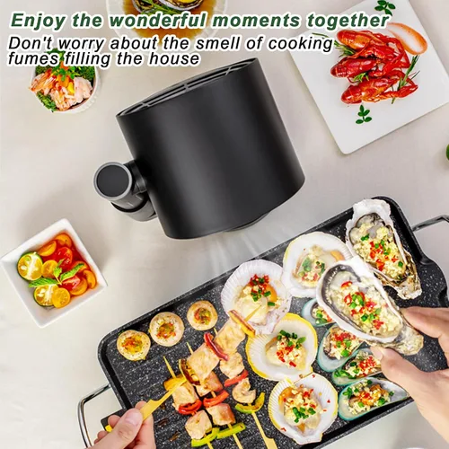 Miniatura 4 de Campana extractora portátil para cocina de RV, BBQ, olla caliente, ventilador de escritorio para cocina con 3 velocidades, altura telescópica, bajo