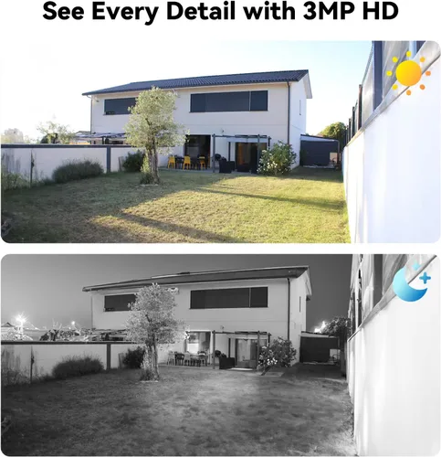 Miniatura 3 de Sistema de cámara de seguridad con cable para exteriores, 4CH 5MP Lite AHD DVR con disco duro de 500G, 4 x 3MP cámara CCTV con cable, kit DVR