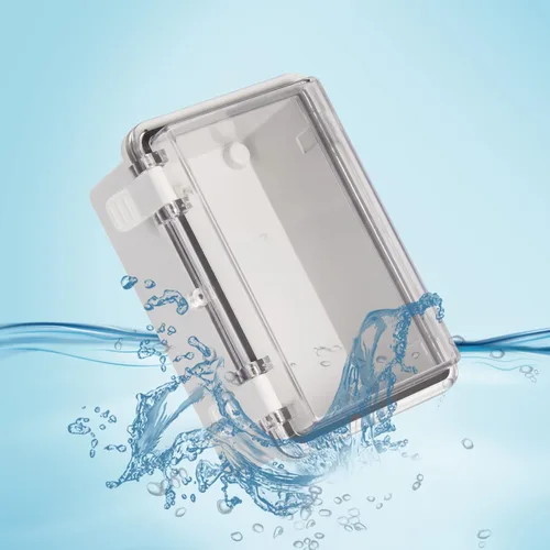 Miniatura 5 de Caja de conexiones ABS de 5.906 x 3.937 x 2.756 in con cierre de plástico transparente con bisagras, carcasa impermeable IP67 con soporte de pared