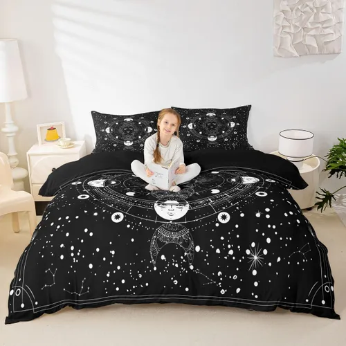 Miniatura 46 de Feelyou Juego de ropa de cama color verde azulado, tamaño individual, funda de edredón turquesa, azul, gris, grunge, degradado, para niños, niñas