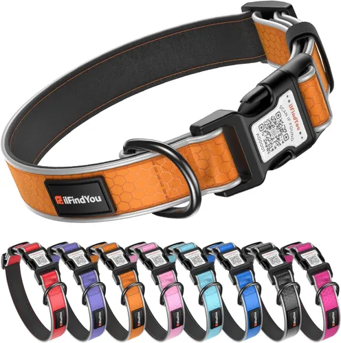 Miniatura 8 de Collar Reflectante para Perro, Collares Personalizados para Perro con Hebilla de Código QR, Collar de Nailon Suave para Mascotas Ajustable para Camo