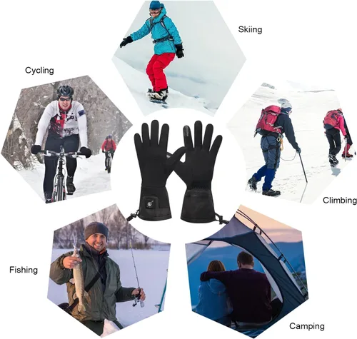 Miniatura 8 de Guantes térmicos para hombres y mujeres, batería recargable, para motocicleta, esquí, calentador de nieve, guantes para artritis