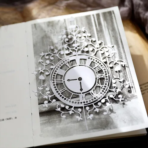 Miniatura 4 de Relojes de encaje grandes con marco de metal troquelado, relojes de flores de encaje, plantillas de marco, tarjetas de manualidades, troqueles