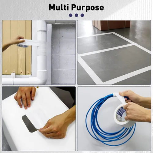 Miniatura 2 de Cinta Adhesiva Blanca de Uso Pesado - 1.88 pulgadas x 35 yardas Impermeable Sin Residuos Cinta Adhesiva Fuerte Desgarrable para Uso Interior y Blanco