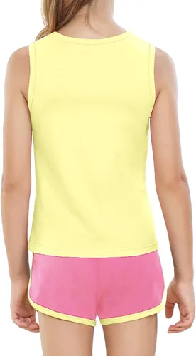 Miniatura 4 de nomachalt Girls Shorts Sets Kids Summer 2 Piece Outfits Clothes Tennis Running Tank Top Shirts Dolphin Shorts