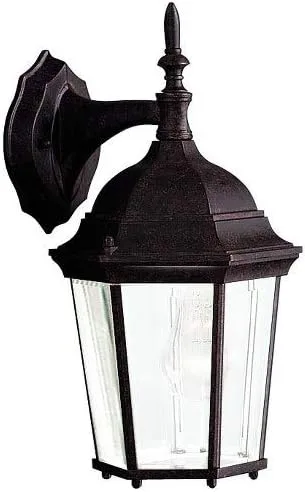 Miniatura 3 de Madison - Lámpara de pared para exteriores de 14.75 pulgadas, 1 luz con vidrio biselado transparente en bronce curtiduría