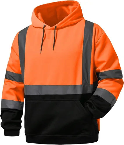 Miniatura 19 de SKSAFETY Hi Vis - Sudaderas con capucha de seguridad para el trabajo para hombre, chaqueta con capucha reflectante de alta visibilidad de clase 3