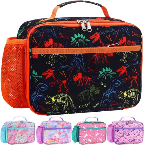 Miniatura 17 de RHCPFOVR Lonchera para niños – Lonchera aislada para niños y niñas, bolsa de almuerzo lavable y lonchera reutilizable para niños pequeños a prueba