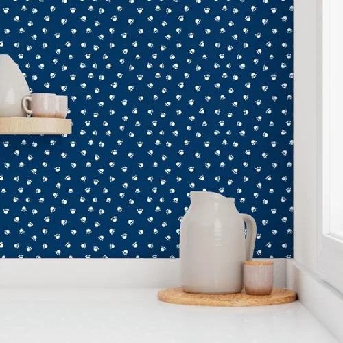 Miniatura 8 de Papel tapiz autoadhesivo para despegar y pegar, papel tapiz extraíble de color azul marino para mascotas, perros, gatos y patas, mascotas Spoonflower