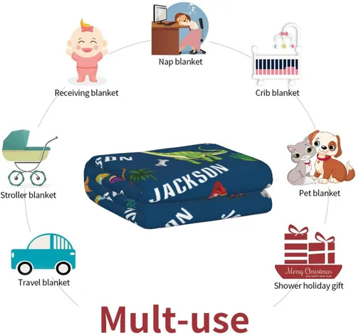 Miniatura 7 de Manta personalizada con nombre para niños y adultos, mantas personalizadas para niñas y niños, manta de franela personalizada con nombre
