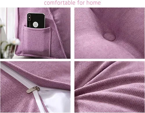 Miniatura 3 de Cojín de respaldo triangular para cabecero, almohada de lectura doble grande para sofá cama, cojín lumbar de cuña con funda extraíble
