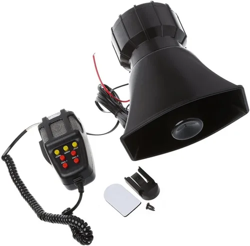 GTP 100 W 7 tonos Partol coche camión sirena sonidos de emergencia cuerno eléctrico con micrófono PA micrófono sistema de altavoces amplificador