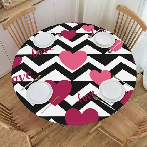 Miniatura 54 de Futterya Decorative Round Tablecloth Fitted Elastic Waterproof Table Cloth Cover Stretch Table Pad Cover for Parties Weddings Banquet Outdoor Events