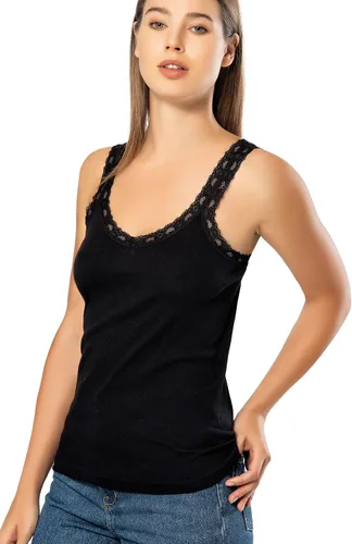 Miniatura 4 de VAVONNE Camiseta sin mangas tipo camisola para mujer, toda de algodón, aireada, suave y cómoda