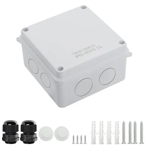 Miniatura 22 de LeMotech - Caja de conexiones, caja eléctrica IP55, resistente al agua, a prueba de polvo, plástico ABS, para proyectos electrónicos, color blanco