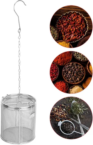 Miniatura 9 de AUNMAS Colador de condimentos de acero inoxidable, infusor de colador de té con cadena, condimentos de sopa, filtro de cesta de separación, té más