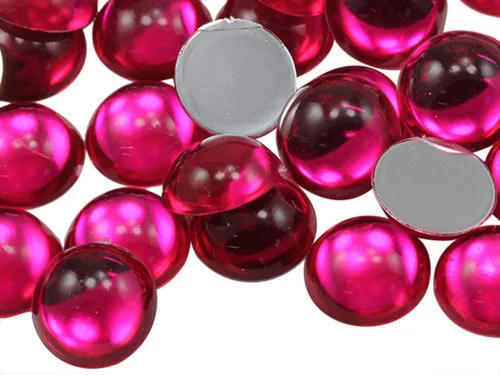 Miniatura 12 de Allstarco Cabujones redondos de acrílico con parte trasera plana de 0.276 in, 9/32 pulgadas, gemas de perlas de plástico para hacer joyas
