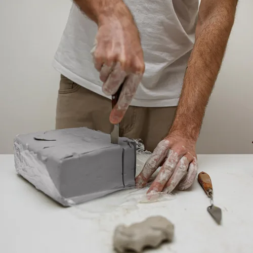 Miniatura 3 de ReArt Arcilla de modelado natural de secado al aire – 10 libras con 40 piezas de herramientas de escultura de cerámica, arcilla multiusos (gris)