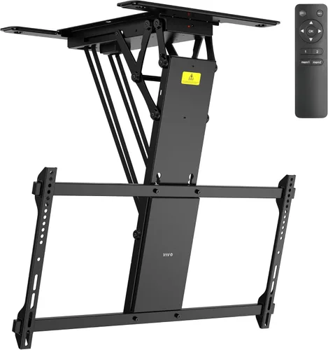 Miniatura 11 de VIVO Soporte eléctrico para TV de techo para pantallas de 32 a 70 pulgadas, soporte VESA de techo inclinado motorizado abatible grande, paquete Negro