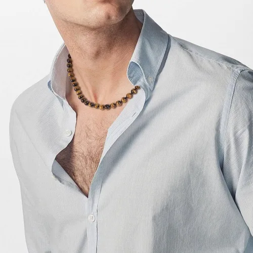 Miniatura 2 de GAVU Collar con cuentas anudadas a mano para hombre, Collar de cristal para hombres
