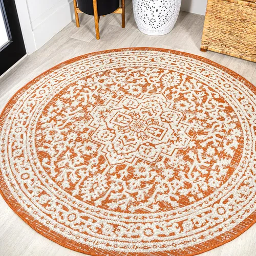 Miniatura 133 de Eyely BMS101D-28 - Alfombra de pasillo con textura de medallón de Santa Mónica Slesi, para interiores y exteriores, estilo costero, bohemio, Gris