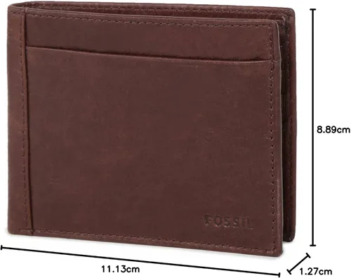 Miniatura 59 de Fossil Billetera plegable de cuero para hombre con ventana de identificación abatible para hombres