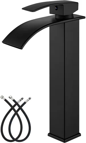 Miniatura 10 de gotonovo Grifo de Cascada Alto para Baño de Una Sola Manija, Grifos de Baño para Lavabo de 1 Agujero, Grifo de Lavabo de Acero Inoxidable Moderno