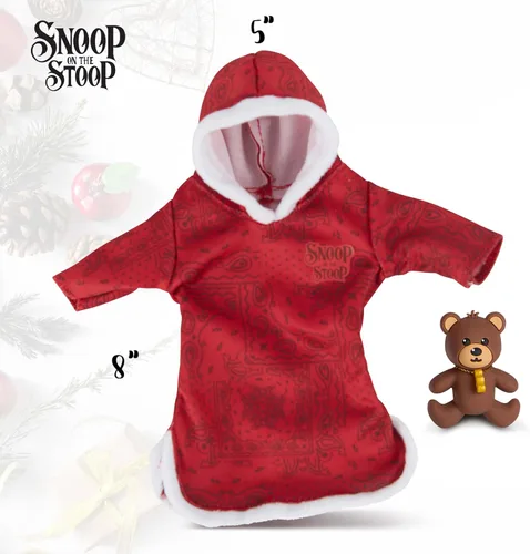 Miniatura 6 de Snoop Dogg Paquete de expansión de pijama, bata roja con oso de peluche para Snoop en el escalón, divertido, Papá Noel secreto