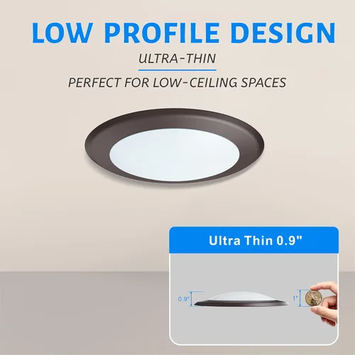 Miniatura 5 de ECOELER Luz descendente de disco LED regulable de 5/6 pulgadas, 16.5 W, 1000 lúmenes, luz diurna de 5000 K, luz de techo de montaje en superficie