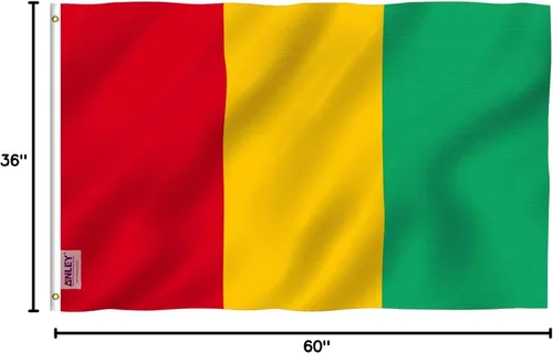 Miniatura 7 de ANLEY Fly Breeze - Bandera de Guinea de 3 x 5 pies, color vivo y a prueba de decoloración, cabecera de lona y doble costura, banderas de Guinea
