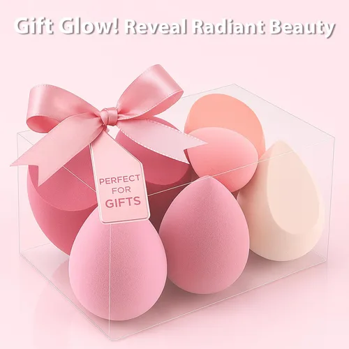Miniatura 10 de Juego de esponjas de maquillaje Foonbe, esponjas difuminadoras, 7 piezas para líquido, crema y polvo, sin látex, esponjas de belleza multicolor