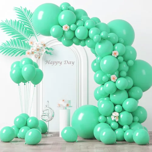 Miniatura 27 de Voircoloria - Globos azul bebé claro, paquete de 66 globos de 12 pulgadas de látex para fiestas para niños y niñas, para cumpleaños, baby shower, 16