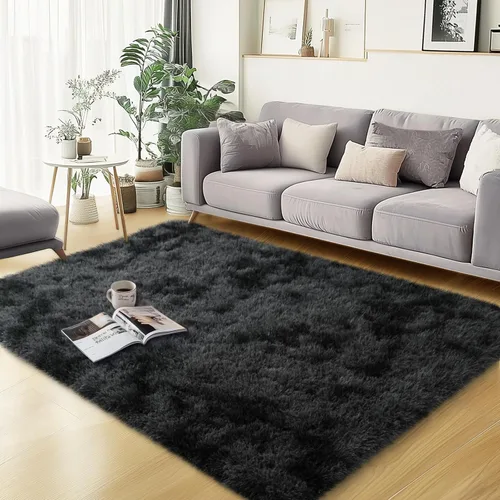 Miniatura 98 de qulint Alfombras de área de 5 x 7 pies para sala de estar, alfombra suave y esponjosa para dormitorio, alfombra de habitación de niños grandes, Gris