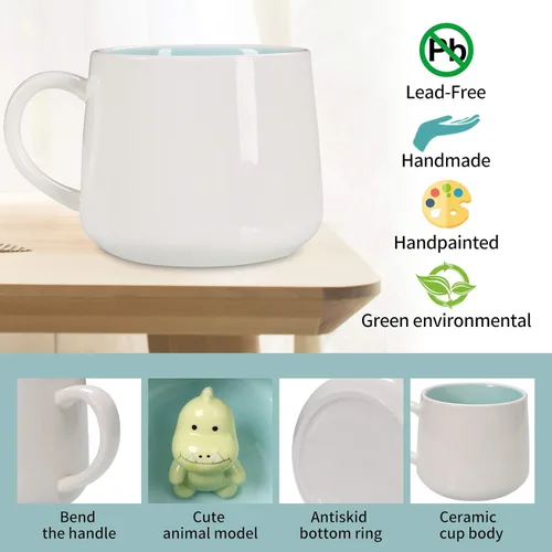 Miniatura 5 de Taza de café 3D con unicornio en el interior, linda figura de animal hecha a mano en cerámica, regalo para Navidad, cumpleaños o día de la madre