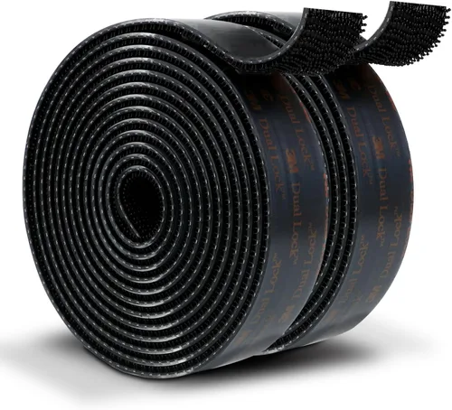 3M Dual Lock SJ3550A 1 pulgada × 8 pies Negro Paquete de 2 Cinta de Montaje con Sujetador Recerrable Cinta Adhesiva Fuerte con Gancho de Bloqueo en