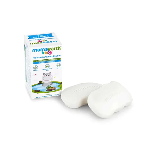 Miniatura 6 de MAMAEARTH Barra de baño hidratante para bebés, leche de cabra, avena y manteca de karité, 2.65 oz × 2 (2.64 oz cada uno)