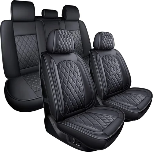 Miniatura 16 de MIROZO - Juego completo de fundas para asientos de cuero para automóvil, fundas de cuero para asientos de automóvil, protectores de asientos de Beige